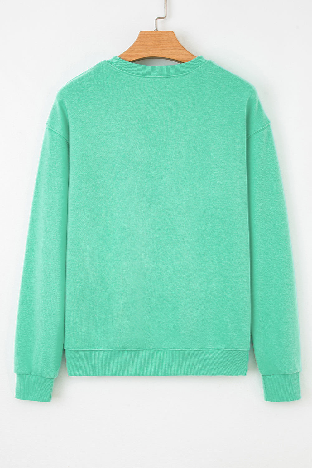 Aruba Blue Cute Halloween Ghost Embroidered Casual Sweatshirt