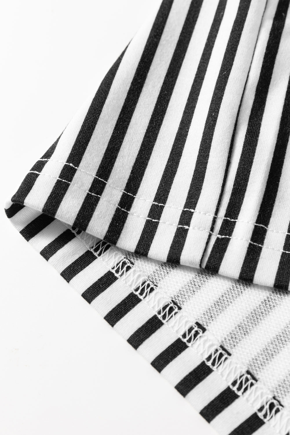 Black Stripe Elastic High Waist Pocketed Loose Pants