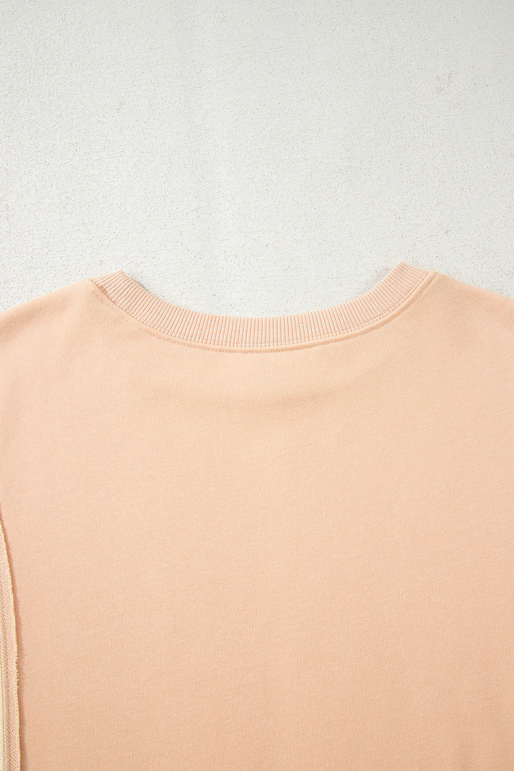 Beige Color Block Patchwork Split Hem Casual Sweatshirt