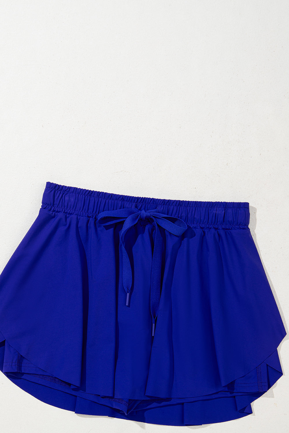 Dark Blue Drawstring Elastic Waistband Lined Tennis Skorts