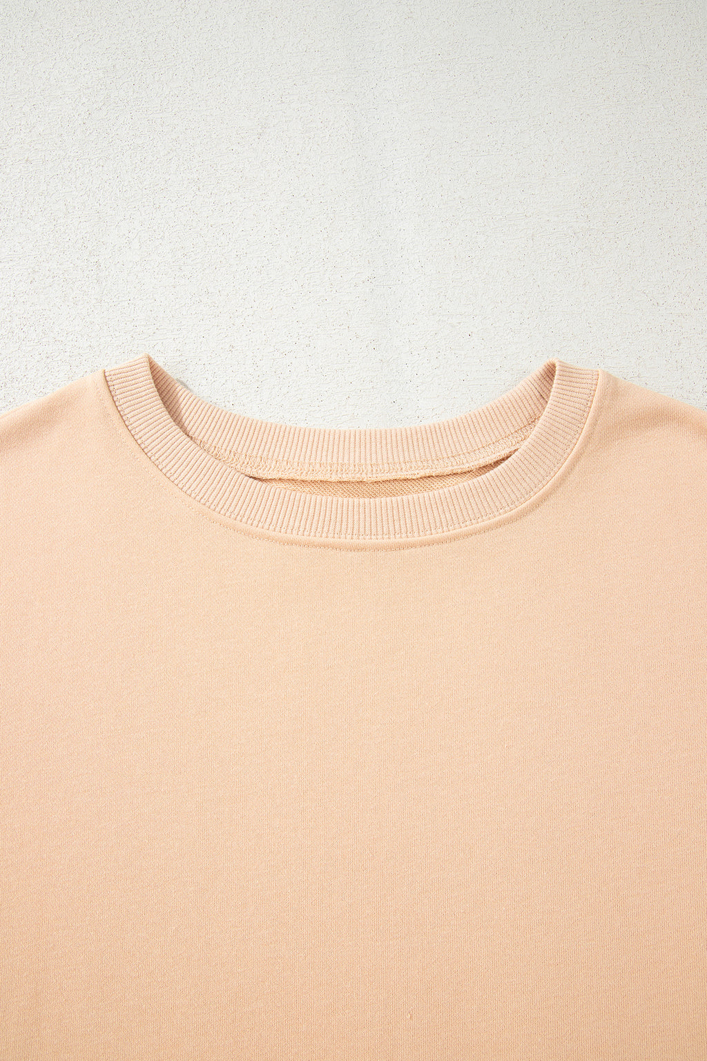 Beige Color Block Patchwork Split Hem Casual Sweatshirt