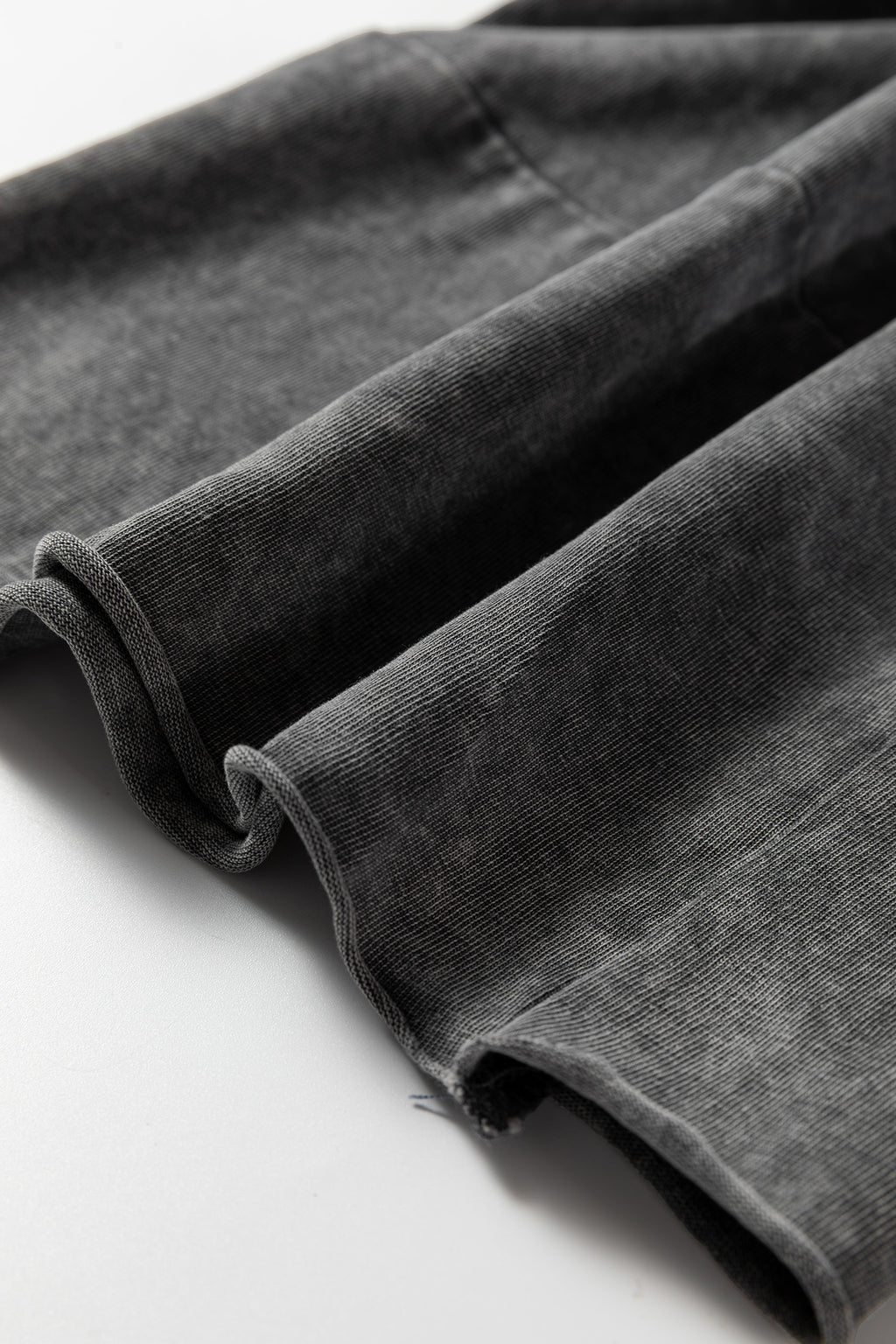 Medium Grey Mineral Wash Lace-up High Waist Raw Hem Patched Pocket Pants