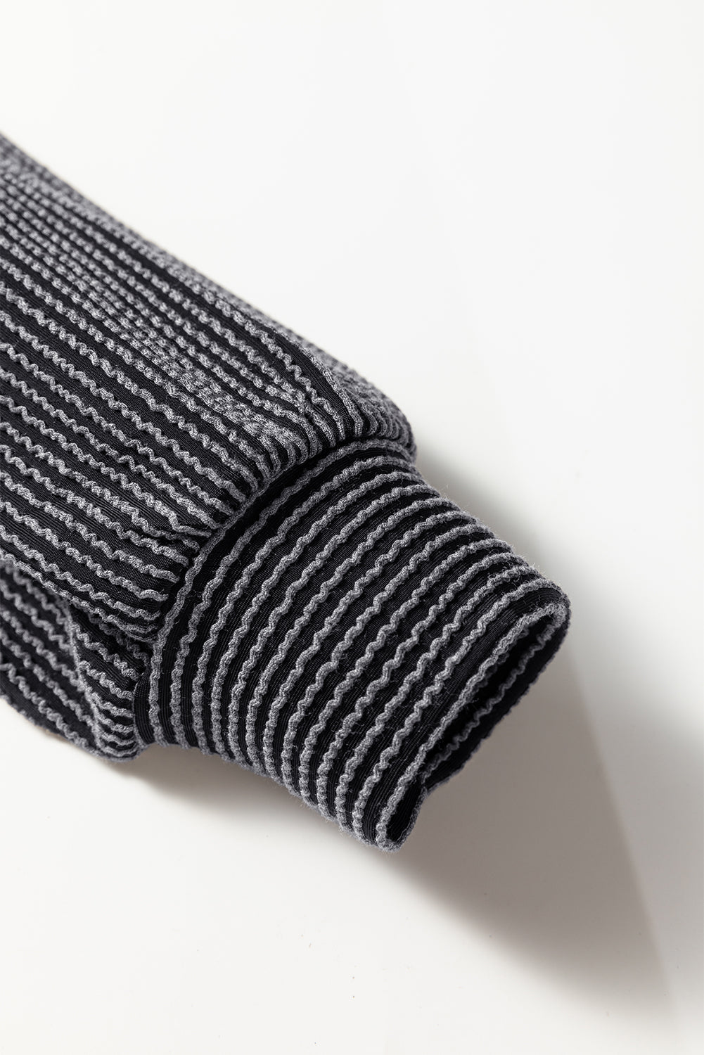 Black Halloween Rhinestone Pumpkin Face Contrast Ribbed Long Sleeve Patchwork Top